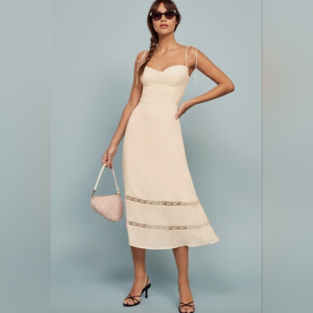 Reformation Ronan Midi Dress Ivory